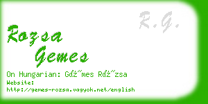 rozsa gemes business card